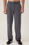 Cotton On Men's Relaxed Pleated Pant In Charcoal