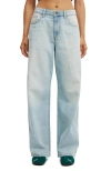 Cotton On Relaxed Wide Jean In Sunfaded Blue  Eyelet