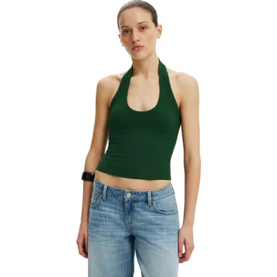 Cotton On Rib Scoop Halter In Green