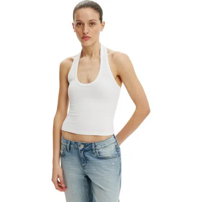 Cotton On Rib Scoop Halter In White