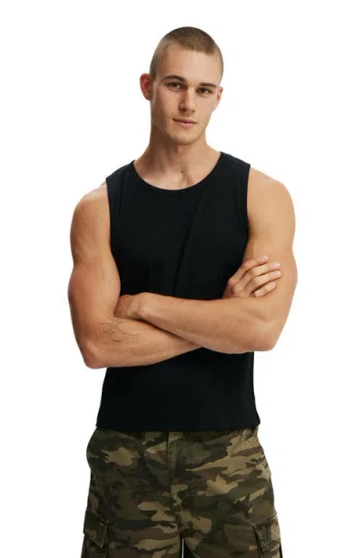Cotton On Rib Tank In Black