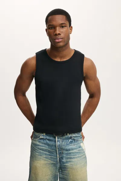 Cotton On Rib Tank In Black