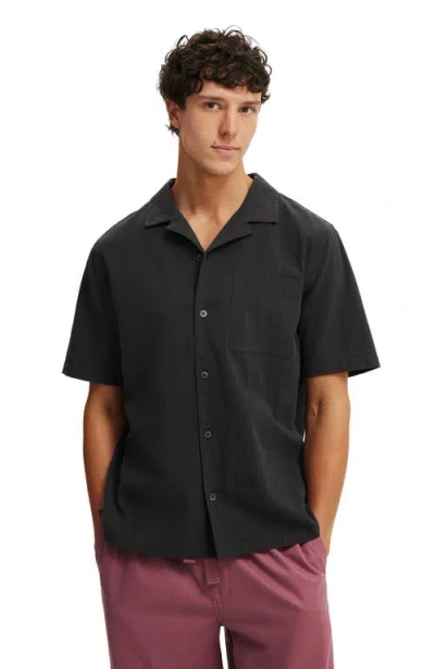 Cotton On Riviera Short Sleeve Shirt In Black