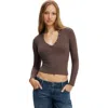 Cotton On Ryan Henley Long Sleeve In Brown
