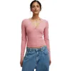 Cotton On Ryan Henley Long Sleeve In Pink