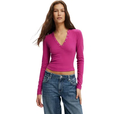 Cotton On Ryan Henley Long Sleeve In Purple