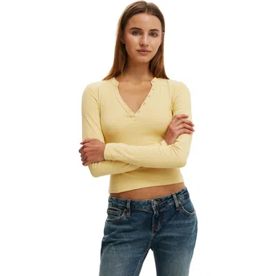 Cotton On Ryan Henley Long Sleeve In Yellow