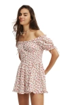 Cotton On Sadie Button Through Playsuit In Annaliese Floral Red