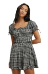 Cotton On Sadie Button Through Playsuit In Black Gingham