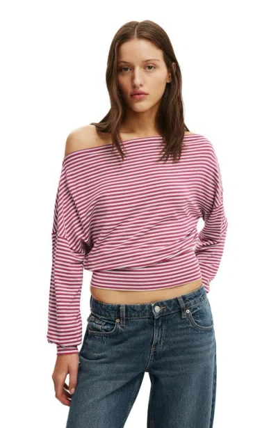 Cotton On Sage Off Shoulder Long Sleeve In Multi