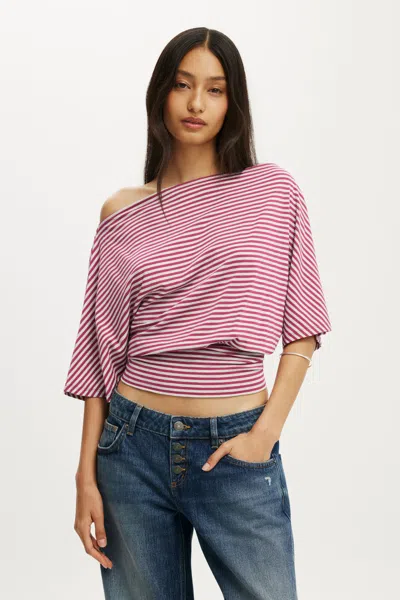 Cotton On Sage Off The Shoulder Long Sleeve Top In Multi