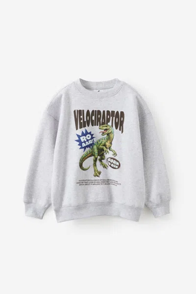 Cotton On Kids' Sammy Oversize Crew Sweatshirt In Gray