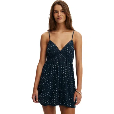Cotton On Sara Babydoll Mini Dress In Blue