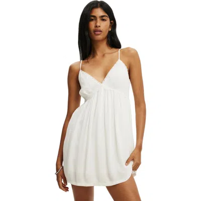 Cotton On Sara Babydoll Mini Dress In White