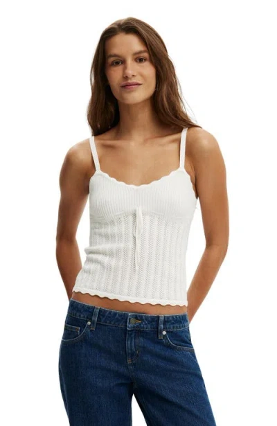 Cotton On Scallop Edge Knit Cami In White