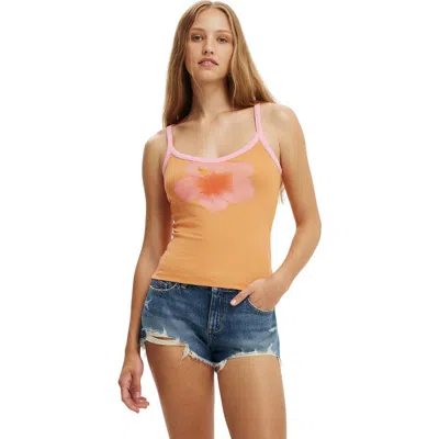 Cotton On Scoop Graphic Tank In Orange