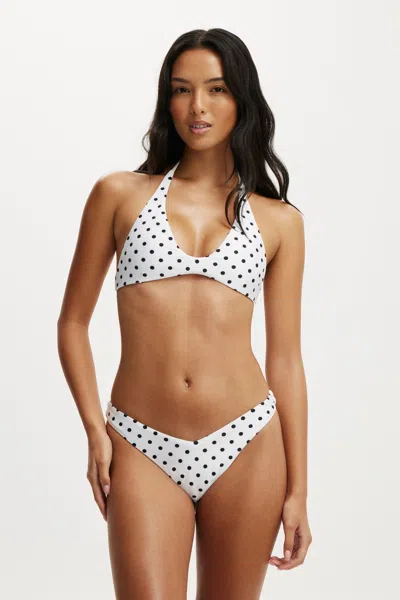 Cotton On Scoop Neck Halter Bikini Top In White