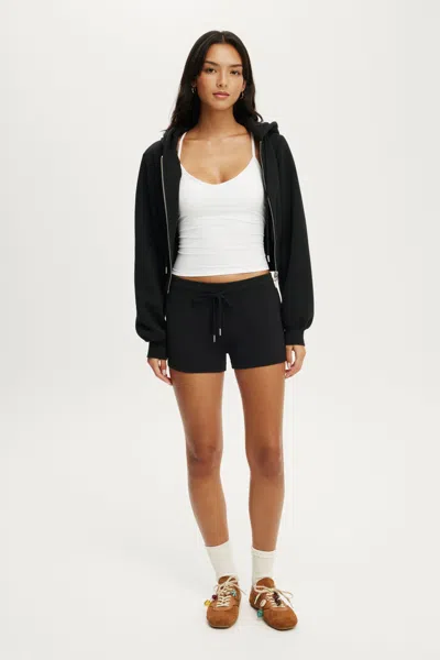 Cotton On Sculpt Fleece Mini Short In Black