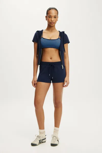 Cotton On Sculpt Fleece Mini Short In Blue