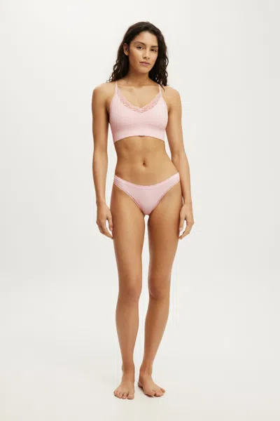 Cotton On Seamless Low Rise Cheeky Brief In Pink