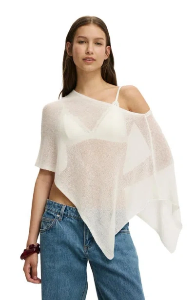 Cotton On Sheer Knit Poncho In White