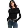 Cotton On Sheer Layer Crew Long Sleeve In Black