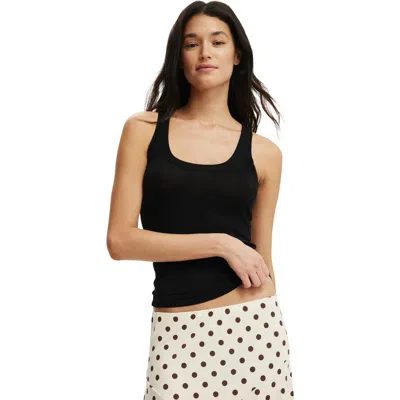 Cotton On Sheer Layer Scoop Tank In Black