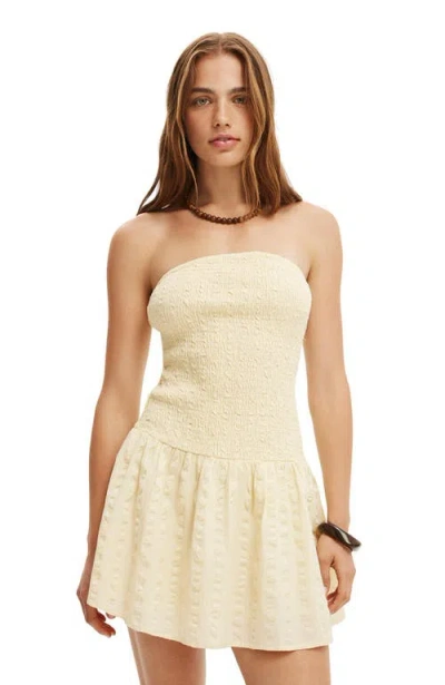 Cotton On Shirred Tube Mini Dress In Neutral