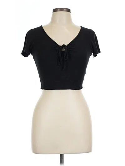 Pre-owned Cotton On Short Sleeve Henley Shirt In Black