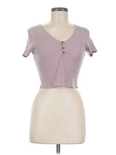 Pre-owned Cotton On Short Sleeve Henley Shirt In Purple
