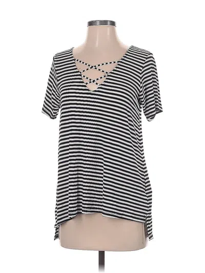 Pre-owned Cotton On Short Sleeve Top Black Scoop Neck Tops