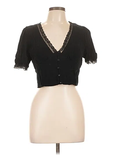 Pre-owned Cotton On Short Sleeve Top Black Sweetheart Neckline Tops