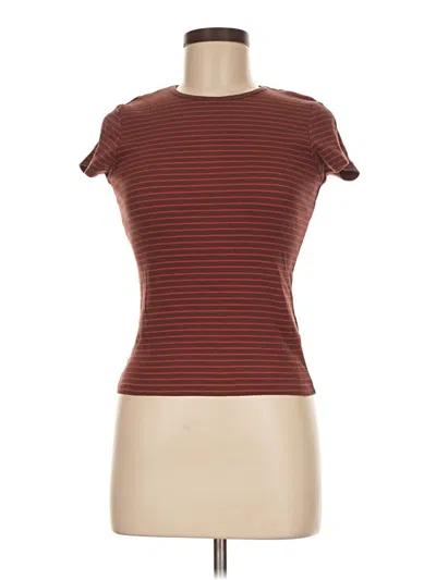 Pre-owned Cotton On Short Sleeve Top Brown Boatneck Tops