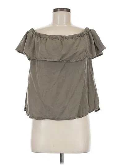 Pre-owned Cotton On Short Sleeve Top Gray Strapless Neckline Tops