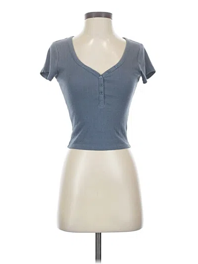 Pre-owned Cotton On Short Sleeve Top Gray Sweetheart Neckline Tops