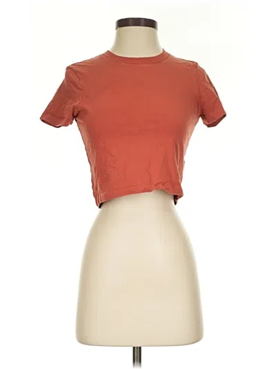 Pre-owned Cotton On Short Sleeve Top Orange Keyhole Neckline Tops