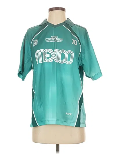 Pre-owned Cotton On Short Sleeve Top Teal Mock Neckline Tops