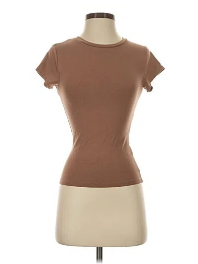 Pre-owned Cotton On Short Sleeve Turtleneck In Brown