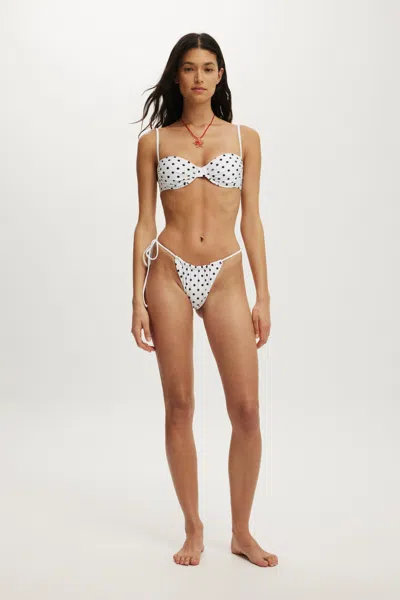 Cotton On Side Tie Gathered Brazilian Bikini Bottom In Multi