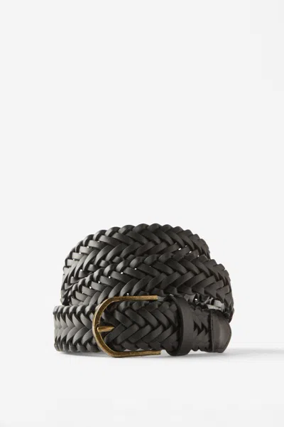 Cotton On Signature Braided Belt In Black/burnished Gold
