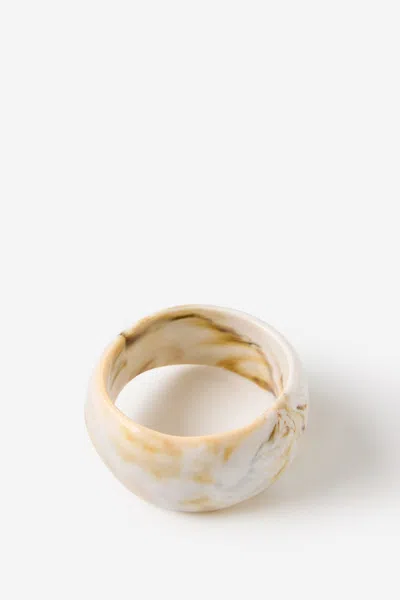 Cotton On Single Bracelet In Creamy Beige Swirl Bangle