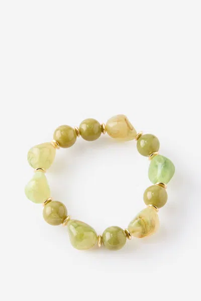 Cotton On Single Bracelet In Up Gold Green Pebble