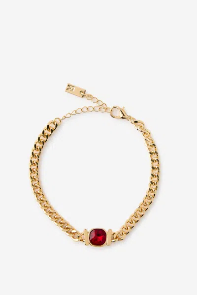 Cotton On Single Bracelet In Up Gold Heirloom Burgundy Stone