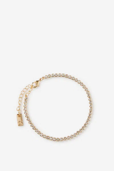 Cotton On Single Bracelet In Up Gold Round Tennis Chain