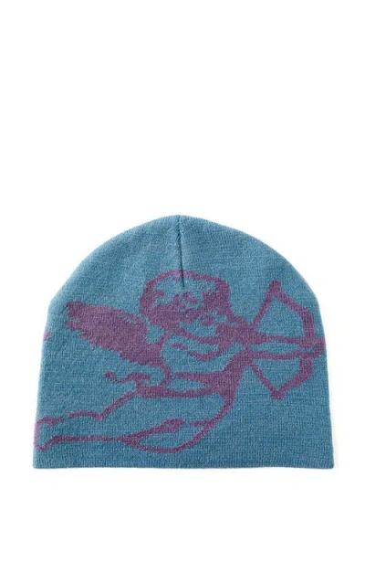 Cotton On Skull Beanie In Blue