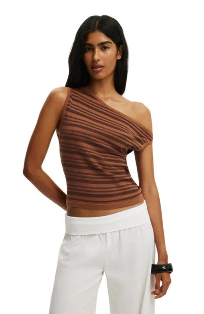 Cotton On S/less Off Shoulder Knit In Brown