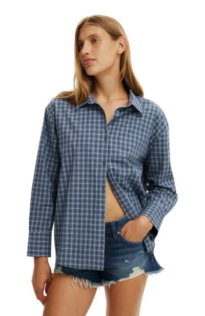 Cotton On Sloane Oversized Shirt In Blue