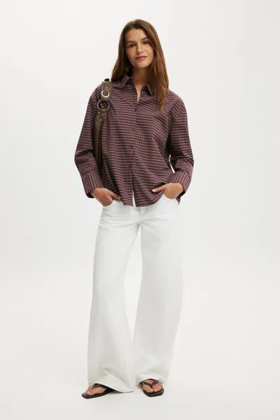 Cotton On Sloane Oversized Shirt In Brown