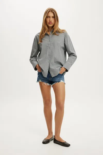 Cotton On Sloane Oversized Shirt In Blue