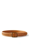 Cotton On Snake Bite Braided Belt In Tan Burnished Gold